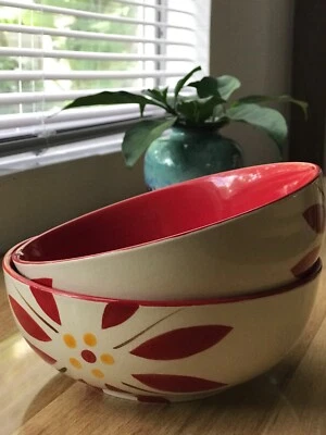 "Juego de 2 cuencos de cereales sopa de arándanos rojos vivos Temp-tations by Tara Old World de 6,5"" Foto 1 de 4