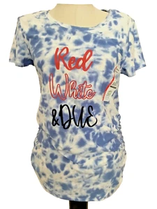 TIME AND TRU MATERNITY FITTED STRETCH Short Sleeve Graphic Tee Shirt Sz S - Picture 1 of 7