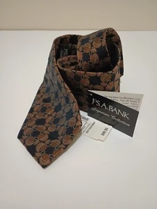 Neue Jos A Bank Seide strukturiert Grafik Blumen Herren Seide braun & schwarz Krawatte - Bild 1 von 18