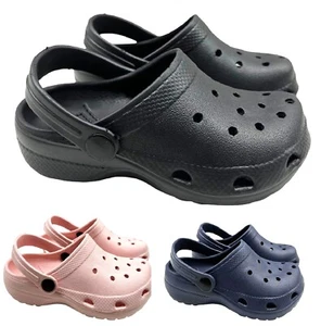 KIDS SLIP ON GARDEN POOL GIRLS BOYS UNISEX SLIDERS CLOG BEACH SUMMER SANDALS SZ - Picture 1 of 9