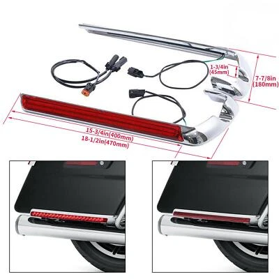 Cubierta roja con pestillo de alforja con luz LED para Harley Road Street Glide 2014-2023 2024 Foto 1 de 4