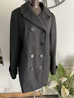 Lovely Austin Reed Ladies Black Wool Over Coat Jacket  Duffle Size sz 14