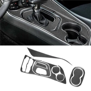 For Dodge Challenger 2015-2020 9Pcs Carbon Fiber Gear Shift Panel Cover Trim new - Picture 1 of 12