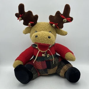 Sterling Inc Plush Reindeer Animated and Musical Rudolph Red Nose Buffalo Plaid - Bild 1 von 16