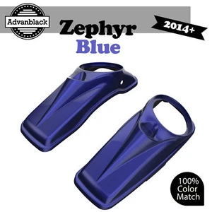 Zephyr Blue 8" Saddlebag Speaker Lids Fits Harley Touring Street Road Glide 14+ - Picture 1 of 7