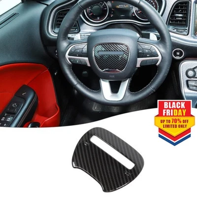 Carbon Fiber Steering Wheel Center Panel Trim For Dodge Charger/Challenger 2015+ Foto 1 de 4