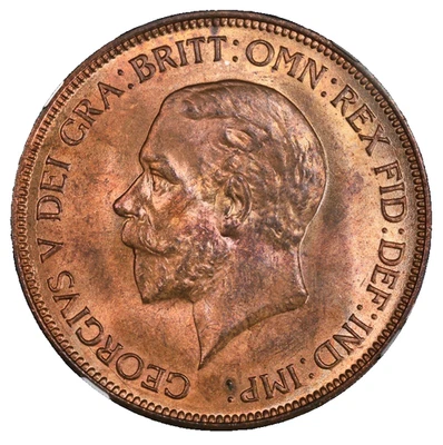 1936 King George V Great Britain Penny NGC MS-65 RB - Image 1 of 4