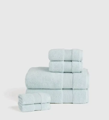 NUEVO CON ETIQUETAS PAQUETE DE TOALLAS DE BAÑO CLÁSICAS TURCAS QUINCE TOALLAS DE NIEBLA 100 % ALGODÓN PRECIO DE VENTA SUGERIDO POR EL FABRICANTE 79,90 $ Foto 1 de 4