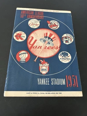 1951 Yankee Stadium Program/Unscored. 50th Anniversary. Very Good Condition! - Image 1 of 4