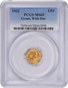 1922 Grant With Star $1 Gold MS65 PCGS - Picture 1 of 4