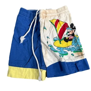 Vintage 80s Mickey Mouse Swim Trunks Shorts Cartoon Youth Kids 3T USA Disney - Picture 1 of 13