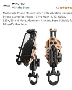 Windfrd Motorcycle Phone Mount With Camera Adapter New In Box - Photo 1 sur 8