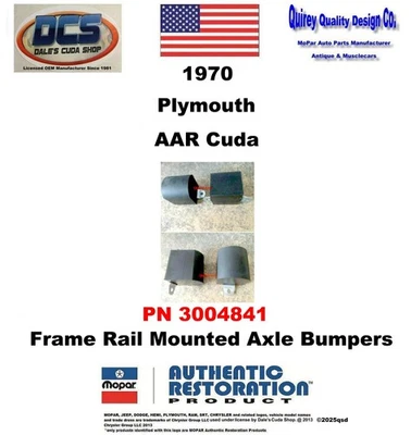 Parachoques de eje trasero Plymouth AAR Cuda 340 1970 3400841 nuevo MoPar EE. UU. Foto 1 de 2