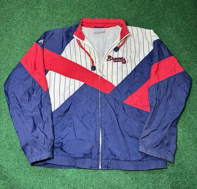 Vintage 90s Atlanta Braves Apex One Medium Windbreaker Full Zip Jacket  - Image 1 of 4