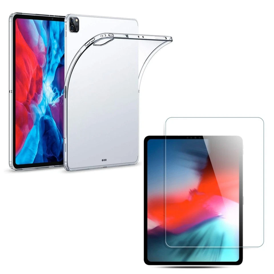 TPU Silicone Coque +Film IPAD Samsung Huawei Tablette Housse Transparent Neuf - Photo 1/1