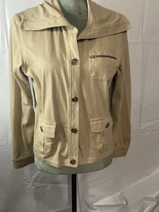 Bandolino Cream White Stretch Denim Jacket Tan. Size Large - Picture 1 of 4