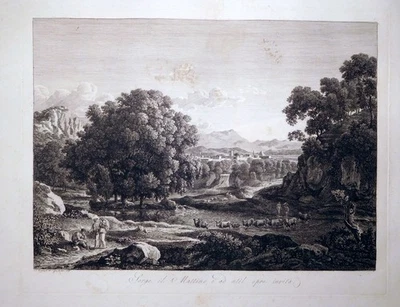 Radierung, Heroische Landschaft, Johann C. Reinhart, 1795, Andresen 76 - Bild 1 von 4