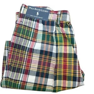 NEW Polo Ralph Lauren Tyler Shorts Men's Size 35 Plaid Inseam 9" NWT Madras - Picture 1 of 6