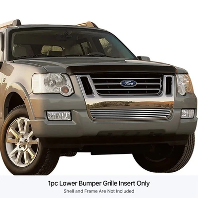 For Ford Explorer Sport Trac 07-10 Bumper Grille 1-Pc Chrome Polished Horizontal - Image 1 of 4