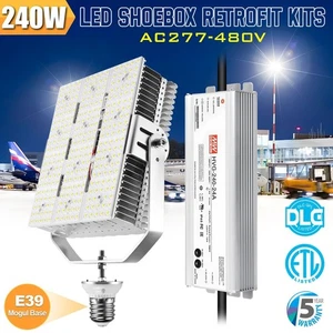 240W Shoebox LED Retrofit Kits 5000K E39 Mogul Base ETL DLC Approved, AC200-480V - Picture 1 of 10