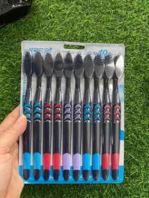 Toothbrush soft bamboo charcoal, cleancare gums fine hair home - 10Pcs in 1set - Image 1 of 2