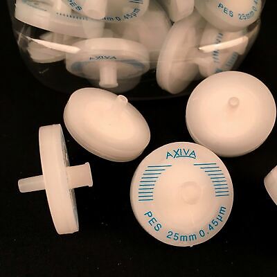 25mm Axiva Syringe Driven Filter 0.45µm PES Glass Membrane X 5  • 11.85£