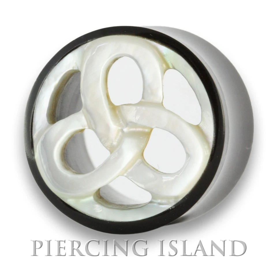 8 - 16mm HORN PERLMUTT Flesh Tunnel keltischer Knoten Ear Plug Ohr Piercing 338 - Bild 1 von 1