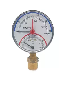 New  1/2" DPTG1-3-0-50  Temperature & Pressure Gauge 0-50psi 32-248° F - Picture 1 of 1