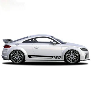2 PCS Graphics Side Skirt Car Sticker For Audi TT MK3 Coupe Racing Stripes Decal - Picture 1 of 6