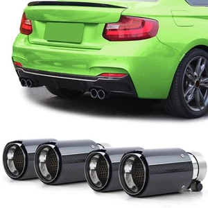 Auspuff Endrohre 90mm Sport Carbon Schwarz passend für BMW 2er F22 F23 ab 12 - Bild 1 von 8