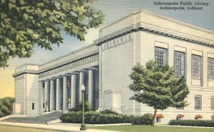 Postal de la Biblioteca Pública de St Clair St construida en 1917 Indianápolis Indiana 1951 - Imagen 1 de 2