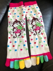 Girls colorful hot pink monkey toe socks NWOT! Polka dot dots Strawberry - Picture 1 of 4