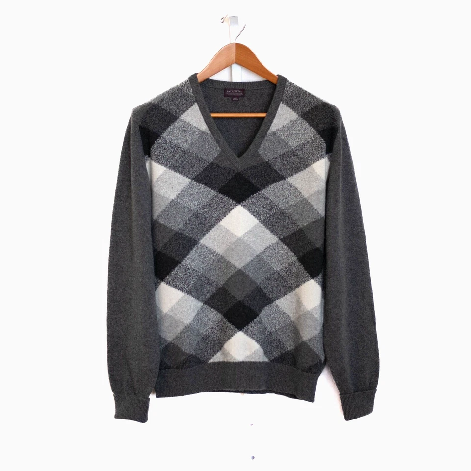 Suéter Ballantyne Escocés Pura Cachemira para Hombres 46/L Gris Argyle Hecho en Escocia Foto 1 de 4