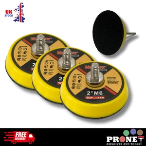 Almohadilla de respaldo de 2" - Almohadilla de lijado de 50 mm - Con vástago de 3 mm para lijado de taladro - Paquete de 3 - Imagen 1 de 5