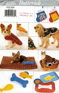 Butterick Pet Accessory Package Coat,Bed,,Toy,Stockings Pattern 4226 XS-L UNCUT - Picture 1 of 2