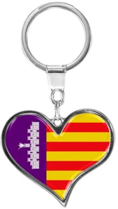 metALUm | Schlüsselanhänger Herz Metall Flagge Mallorca 6611042