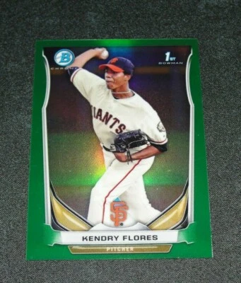2014 Bowman Chrome KENDRY FLORES #250 Mini Green Refractor RC/15 Giants MARLINS - Image 1 of 2
