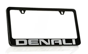 GMC Denali Black Coated Brass Metal License Plate Frame Holder - Picture 1 of 3