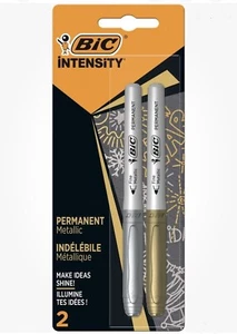BiC Intensity Permanent Metallic Market Pens 0.8mm Gold & Silver BNIP - Picture 1 of 6