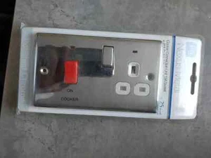 BG NEXUS NPC70W POLISHED CHROME 45A COOKER CONTROL UNIT WITH SOCKET - Picture 1 of 4