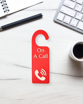 On a Call Door Hanger – Do Not Disturb Sign for Office, Remote Work, Home Office - Image 1 of 4