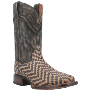DP4927 Dan Post Para hombre Keaton Cuero Bota de Vaquero - Hueso y Negro NUEVO - Imagen 1 de 10