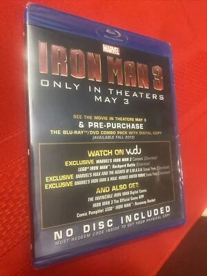 Iron Man 3 (Blu-ray Empty Case) Brand New- Redeem Codes Inside. Ships Fast - Image 1 of 3