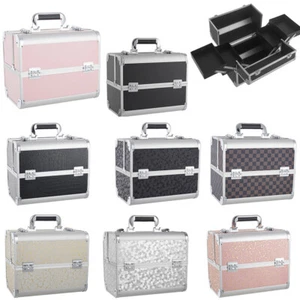 Aluminium XL Large Storage Beauty Box Make up Nail Jewelry Cosmetic Vanity Case - Picture 1 of 32