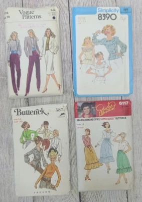 Vintage Women's Simplicity Butterick Vogue Sewing Patterns Lot of 4 - Image 1 of 4