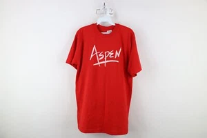Vintage 80s 90s Streetwear Mens Large Spell Out Aspen Colorado T-Shirt Red USA - Picture 1 of 10
