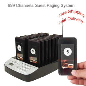 16 Restaurant Coaster Pager Guest Call Wireless Paging Queuing Calling System - Afbeelding 1 van 9