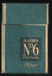 CIGARETTE PACKET-HARD- Player "No.6" King,  blue, 20, mid-period, UK  -#used - Picture 1 of 1