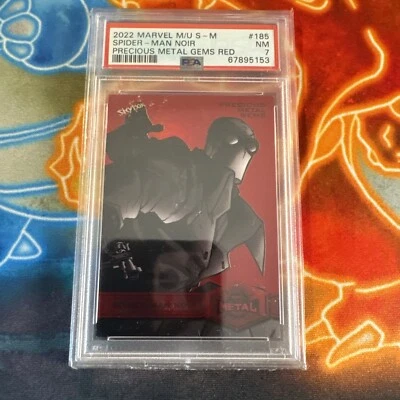 2022 Marvel Metal Universe Precious Metal Gems Red #185  Spider-Man NOIR PSA 7 - Image 1 of 3