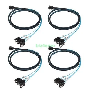 4Stück Mini SAS SFF-8643 to 4 SATA kabel Für SAS3008 IT MODE HBA Raid Controller - Bild 1 von 12